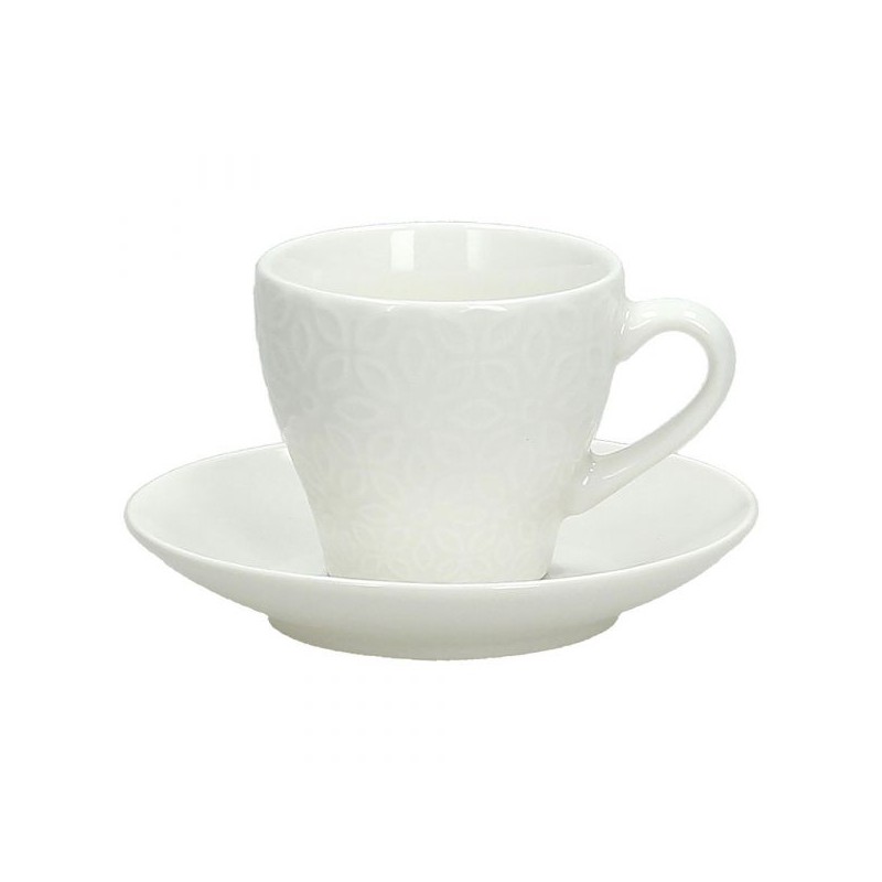 Confezione 6 tazze tè con piattino Porcellana Bianco - Linea Madison -  Tognana