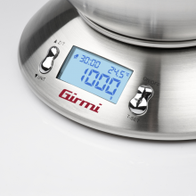 Girmi Bilancia da Cucina Elettronica con Ciotola in Acciaio Inox Ps85