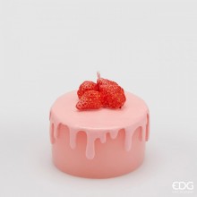 Candela Torta Fragole Rosa 9 cm