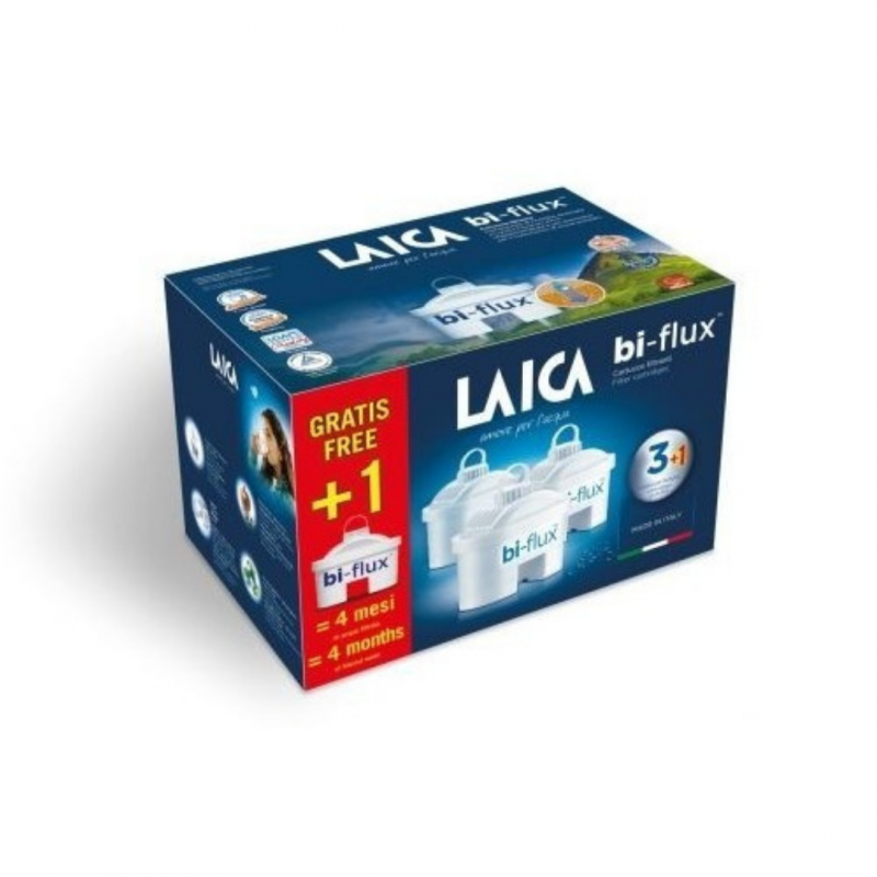 Laica Kit J9057 Caraffa Filtrante per il Trattamento dell'Acqua Big Roma,  con 3 Indicatori Manuali Volorati, Capacità totale 3.7 L / Capacità  filtrata 2.2 L, Crema : : Casa e cucina